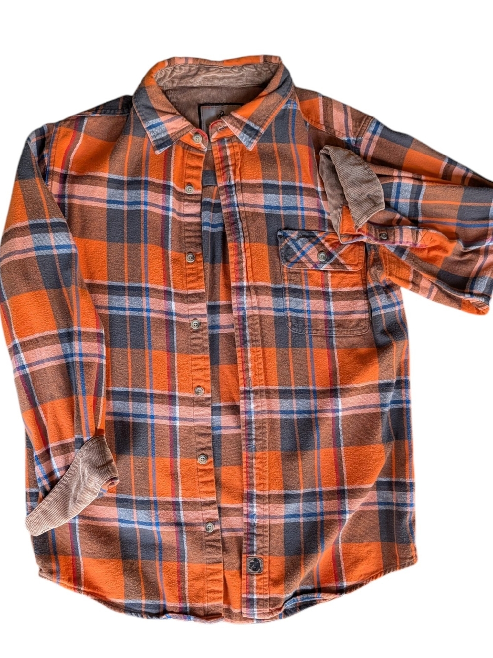 Legendary Whitetails Orange Plaid Flannel Shirt Men's Medium